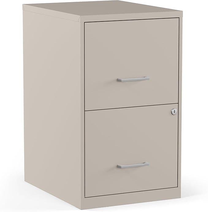STAPLES Vertical File Cabinet for Letter/Legal Files, 2-Drawer, Letter/Legal Compatible, Locking, Putty