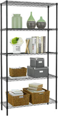 PayLessHere | 5-Tier Wire Shelf | 36"x14"x72" | Black | Adjustable Racks | Heavy-Duty Storage Shelves, Holds Upto 1250 lbs | Rust-Resistant, No-Tool Assembly | for Home, Garage Shelving