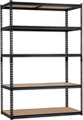 2500 LBS Heavy Duty Garage Storage Shelves, 5-Tier Adjustable Metal Shelving Unit, Storage Rack for Kitchen, Pantry, Basement, Bathroom & Laundry, 48" L x 24" W x 72" H