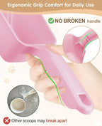 2-Pack Dog Food Scoop 1 Cup, Plastic Pet Food Measuring Scoop With Measuring Lines (1/2 & 1 Cup Markings) for Dogs, Cats, Fish, Bird（Pink)
