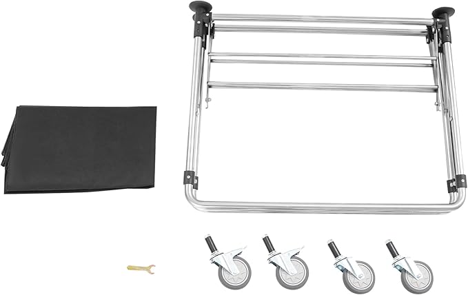 Commercial Laundry Cart with Wheels | Large Laundry Basket with Wheels | Foldable Laundry Hamper | Laundry Sorter for Clothes Storage | Ox Cloth | 440 lbs Load | 34.25x20.47x30.7in (Black)