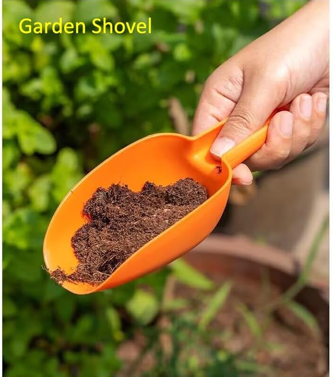 Set of 3 Ice Scoop, Plastic Kitchen Ice Scoop for Canisters or Ice Maker, Food Scoops for Canisters, Freezer, Flour, Dry Foods, Coffee Beans, Pop Corn, Pet Dog Cat Food (Orange)