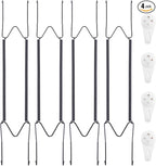 Bilillo 4 Pack Plate Hangers for The Wall, Suitable for 16''-20'' Decorative Plate,Invisible Heavy Duty Wire Plate Holder with Wall Hooks, Plate Hangers for Displaying Plates, Platter, Dish (Black)