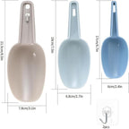 3 Pcs Ice Scoop for Freezer, Plastic Ice Scoop, Scoopers for Freezer, Kitchen Ice Scoopers for Bucket for Canisters, Plastic Scoops for Dry Goods Candy Buffet Bar Popcorn Flour Scoops small scoop