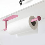 YeeBeny Pink Paper Towel Holder - Self Adhesive or Drilling, Under Cabinet or Wall Mounted