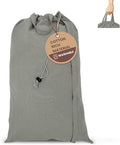 LFH Home Cotton Canvas Large Laundry Bag with Handle, Heavy Duty Drawstring Closure Washable Laundry Bags, School Travel, Home, Hotel, College Dorm, Organizer Sack, Toys 20x30-Grey