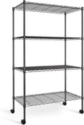 Simple Deluxe Heavy Duty 4-Tier Storage Shelving Unit, 35.83" W x 13.98" D x 55.91" H, 1000 Lbs Loading Capacity, Black