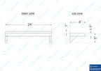 AmGood 8 in. x 24 in. Stainless Steel Wall Shelf | NSF | Metal Shelving | Garage, Laundry, Storage, Utility Room | Restaurant, Commercial Kitchen