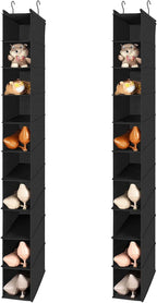 MAX Houser 10-Shelf Hanging Shoe Shelf Organizer, Hanging Shoe Storage for Closet,Pack of 2 (Black)