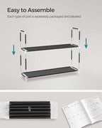 SONGMICS 5-Tier Shoe Rack, Shoe Storage for Hallway Closet, Slim and Space-Saving, Metal Frame, Non-Woven Fabric Shelves, Black ULSH55H