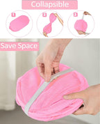 2 Pack Durable Collapsible Laundry Baskets - Reinforced Mesh Pop Up Laundry Hamper with Pocket, Foldable Dirty Clothes Hamper with Carry Handles for Laundry, Bathroom, Kids Room, Dorm or Travel Pink
