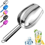 Metal Ice Scoop，Kitchen Ice Scooper for Ice Maker,Stainless Steel Small Ice Scooper for Freezer，Kitchen Gadgets Cookie Flour Pet Dog Food Scoop (silver, 3oz)