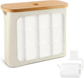 Extra Toilets Roll Storage for 12 Rolls, Toilet Paper Storage with Bamboo Lid, Collapsible Bathroom Toilets Papers Holder Organizer(Color:Beige)