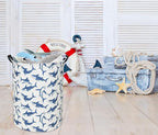Shark Kids Laundry Basket Baby Hamper Shark Toy Storage Bin for Boys Room Decor Baby Nursery Hamper Gift Baskets for Bedroom Bathroom(Blue Shark)