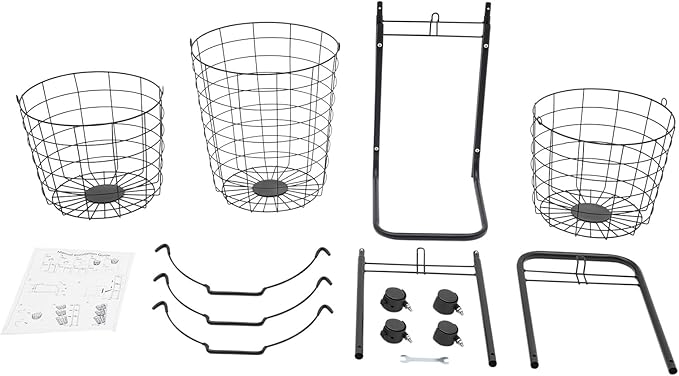 3 Tier Rolling Laundry Hamper with Removable Baskets,Foldable Metal Laundry Sorter Storage Trolley with Wheels,Ventilated Wire Basket Organizer for Bedroom,Bathroom,Kitchen,10.5 * 13 * 48.5inch