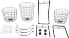 3 Tier Rolling Laundry Hamper with Removable Baskets,Foldable Metal Laundry Sorter Storage Trolley with Wheels,Ventilated Wire Basket Organizer for Bedroom,Bathroom,Kitchen,10.5 * 13 * 48.5inch