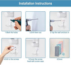 6-Arm Stainless Steel Swivel Towel Rack with Hook: Wall-Mounted, Rustproof Space-Saver for Bathroom & Kitchen-180° Rotation, 14kg Capacity(White)