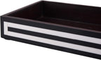 Handicrafts Home Black & White Bathroon Tray, Resin Inlay, Concentric Decorative Vanity Tray for Perfume & Cosmetics, Guest Towel Holder, Serving Tray for Bathroom & Kitchen Counter Organizer- 10x6