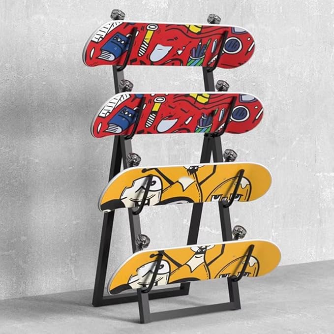 Metal Ski and Snowboard Storage Rack - Floor Display Stand for Garage/Shop, Silver, 30x123cm - Durable Ski Mount for Organized Snowboard Storage