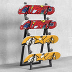 Metal Ski and Snowboard Storage Rack - Floor Display Stand for Garage/Shop, Holds Skis & Boards, 30x72cm, Black, Durable Organizer for Outdoor Gear