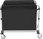 Commercial Laundry Cart with Wheels | Large Laundry Basket with Wheels | Foldable Laundry Hamper | Laundry Sorter for Clothes Storage | Ox Cloth | 440 lbs Load | 34.25x20.47x30.7in (Black)