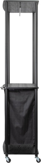 Household Essentials 3-Bag Laundry Center, Smooth Laminate Shelving, Sturdy Steel Frame