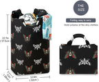 Gothic Butterfly Skull Laundry Basket for College Dorm,50L Collapsible Portable Laundry Hamper Storage Basket for Toys Clothes Organizer