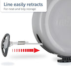 Minky Homecare Outdoor Retractable Clothesline - Heavy Duty PVC Coated Line - Energy and Space Saving Removable Laundry Drying Line - 49 Feet (Gray)