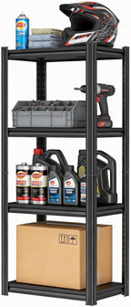 4-Tier Metal Garage Shelving Heavy Duty Adjustable Storage Shelves 2000lbs Capacity Steel Shelving Units Tool Rack Corner Shelf for Heavy Equipment and Tools (19.7" W × 13.8" D × 44.1" H)