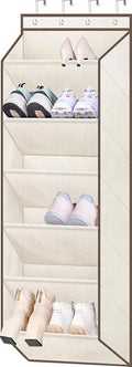 SLEEPING LAMB Shoe Rack for Door, Kids Door Shoe Organizer for Closet hanger, Narrow Hanging Sneaker Storage with Large Deep Pockets for Toddler, Girl, Baby Room Decor, Beige