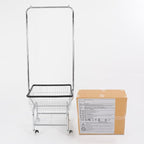 70"H Laundry Cart, Rolling Laundry Basket with Hanging Rack & Wheels, Metal Steel Wire Clothes Hamper with Storage Shelf for Homes, Hotels, Bathrooms & Commercial Laundry, 110lbs Capacity(D)