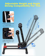 WSDCAM Bike Stand, 2-in-1 Vertical & Horizontal Storage Rack Adjustable, Foldable Bicycle Floor Stand for Garage Indoor Outdoor Small Spaces, Bike Rack Fits 16-29" Road/Mountain Bikes, Repair Stand