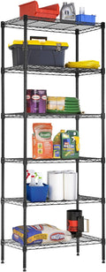 BestOffice Adjustable Wire Shelving Storage Shelves Heavy Duty Shelving Unit for Small Places Kitchen Garage (Black, 13 D x 23 W x 59 H)