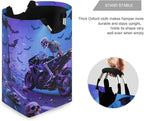 Skeleton Motorcycle Laundry Basket for College Dorm,50L Collapsible Portable Laundry Hamper Storage Basket for Toys Clothes Organizer