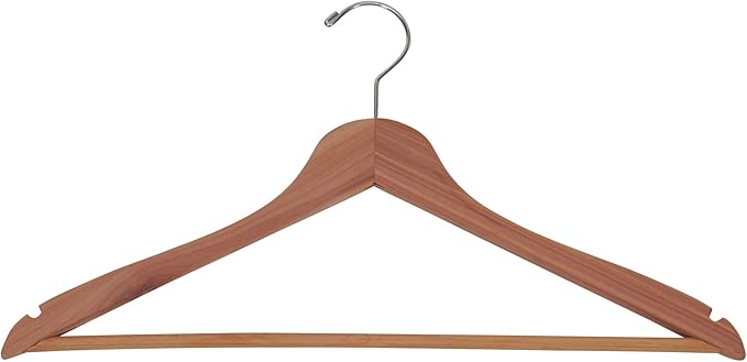 Household Essentials Solid Red Cedar Wood Hangers 12 Pack with Swivel Hook