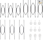 Bilillo 9-Piece Stainless Steel Wall Plate Hangers, 4/6/8 Inch Invisible Decorative Wire Plate Holders with 9 Pieces Wall Hooks for 4 to 10 Inch (Black)