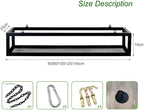 Metal Ceiling Plant Shelf with Ceiling Iron Chain Ceiling Mounted Storage Racks/Shelving for Bars Restaurants Kitchens - Decor Stand/Floating Organizer Shelves(140x25x15cm)