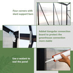 Heavy-Duty Polycarbonate Greenhouse with Double Flush Door, Rain Gutter & Adjustable Ventilation Window for Garden, Backyard or Sunroom Use (6x8 FT)