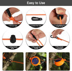 Retractable Camping Clothesline, Adjustable Travel Laundry Rope, Heavy Duty Washing Line with 20 Clothespins & 10 Stoppers for Indoor/Outdoor, Camping, Travel, Courtyard, 33ft (Orange 26ft)