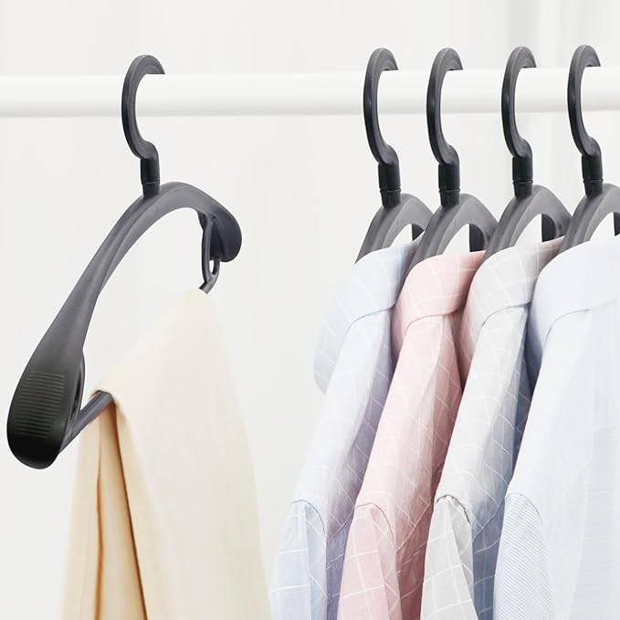 10 Pack Heavy Duty Coat Hangers 25lb Load Capacity Swivel Suit Clothes Hanger Wide Shoulder Jacket Hangers Thick Large Non Slip Oversize Hanger Black
