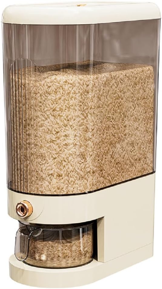 22LBS Rice Dispenser, Large Grain Container Storage with Lid Measuring Cylinder Household Cereal Dispenser Bucket for Kitchen Soybean Corn (22lb)