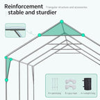 ADVANCE OUTDOOR 12x20 ft Canopy Garage Heavy Duty Carport Car Boat Shelter Party Tent, Adjustable Peak Height from 9.5ft to 11ft, Green