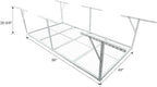4 X 8 FT Garage Ceiling Storage Racks, Heavy Duty Overhead Garage Storages Rack with Adjustable Hight, Metal Hanging Garages Storage Rack with Support Rod, 22''- 40" Adjustable, 600 LBS (White, 4x8FT)