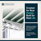 StoreYourBoard Heavy Duty Garage Shelf Wall Mount 2ft x 4ft – Wall-Mounted Shelving for Storage & Organization – Heavy Duty Garage Shelves for Tools, Bins, & Equipment – Holds 200 lbs - White