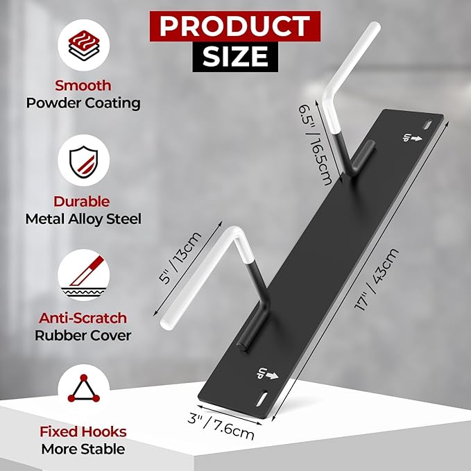 Fat Tire Bike Rack Wall Mount Garage Storage,Fat Tire Bike Storage Rack for Garage,Heavy Duty Fat Tire Bike Wall Mount Hanger Hooks Max 100lbs,Vertical Fat Tire Mountain Bike Rack(Hold 2 Bikes)