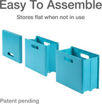 Pendaflex Mobile File Box with Handles, Portable Document Storage, File Bin for Home and Office, Easy Set Up, Collapse Down and Store Away, 13"W x 10"H x 6.5"D, Holds Letter Size Files, Teal (126120)