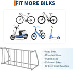 Floor Bike Rack,Single-Side 5-Bike Rack 60" L,Grid Bike Rack In Ground,Freestanding Bicycle Floor Parking Stand,Stand Bike Racks for Garages Streets Yards Bike Events