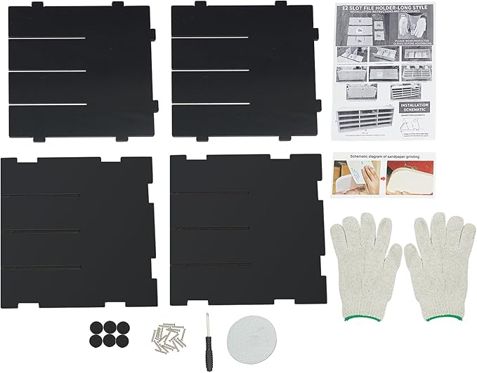 12 Compartments Paper Organizer for Desk, Desk Literature Organizer, Student Mailbox for Classroom, Desktop Bill Paper Storager File Sorter for Home Office Classroom(Black)