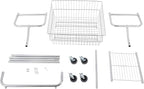 Laundry Cart with Hanging Rack, Wire Laundry Basket with Wheels, Laundry Hamper with Storage Basket & Shoe Rack, Rolling Laundry Hamper Sorter for Laundry Room Bathroom Bedroom, Silver