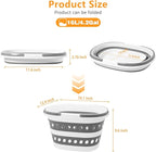 2 Pack Compact Collapsible Laundry Basket, Small Size Pop-Up Hamper Perfect for Bedroom Side,Bathroom,Travel, Not for Large Families, Foldable with Handle, Measures 16 x 12.5 x 9.5 In, (Gray)